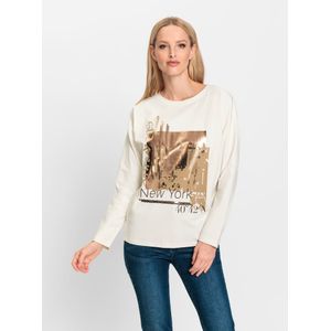 Longsleeve - Gedessineerd - Champagne - 95% Katoen, 5% Elastaan