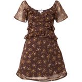TOPSHOP - Blousejurken - Donkerbruin - Bloemenprint - Korte Lengte