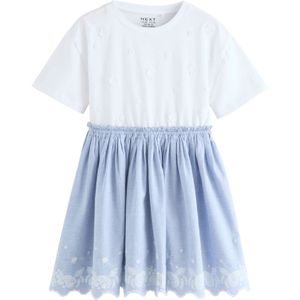 Next Jurk 'Daisy'  lichtblauw / wit