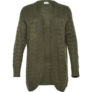 KAFFE CURVE Gebreid vest 'Emana'  olijfgroen