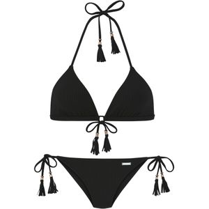 Look - Beugelbikini - Zwart - Gestructureerd - Sierkraaltjes