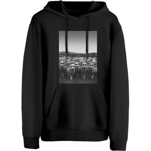 Cotton Prime Sweatshirt 'Schafe mit Sonnenbrille'  antraciet / zwart / wit