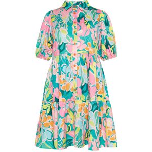 FELIPA Blousejurk 'Fashion Look'  lichtblauw / jade groen / oranje / rosa