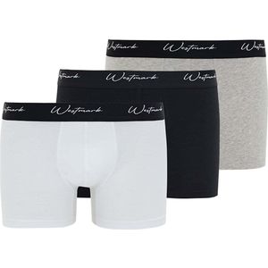 WESTMARK LONDON Boxershorts 'Lucas'  grijs gemêleerd / zwart / wit