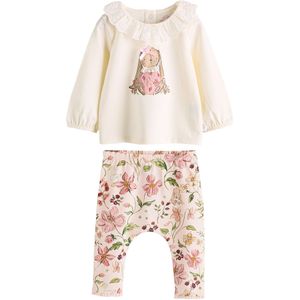 Next Set  sand / brokaat / groen / pastelroze