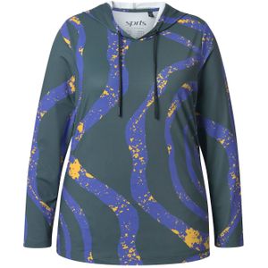 Ulla Popken Shirt  blauw / curry / donkergroen
