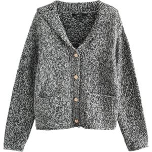 Next Gebreid vest  zwart gemêleerd