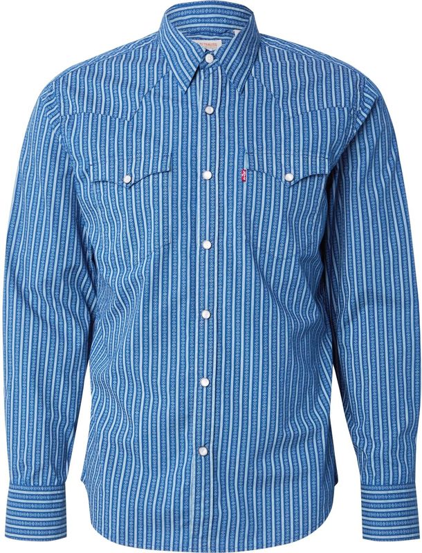 Barstow - Western Shirt - Blauw - 100% Katoen - Lange Mouw