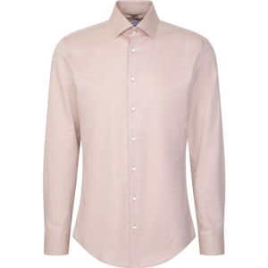 Seidensticker - Flanellen Overhemd - Zwart - Slim 1/1 Kent Kraag Uni