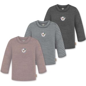 normani Shirt 'Taupo'  antraciet / lichtgrijs / mauve / wit