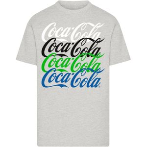 F4NT4STIC Shirt 'Coca Cola Repeat Logo'  grijs / gemengde kleuren