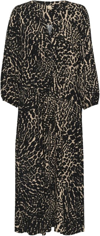 CULTURE - Ando Andrea - Lange Damesjurk - V-hals - Geplooide Taille