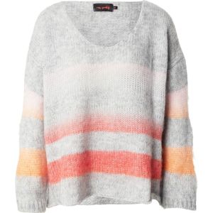 miss goodlife Trui  lichtgrijs / oranje / rood