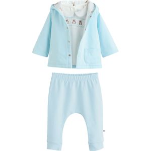 Next Set  lichtblauw / chocoladebruin / wit