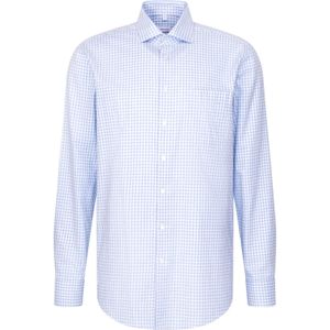 Seidensticker - Flanellen Overhemd - Zwart - Comfort 1/1 Kentkraag Ruit