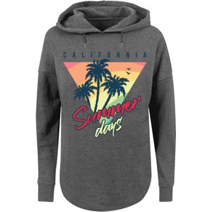 F4NT4STIC Sweatshirt 'California Palmen Retro'  geel / donkergrijs / oranje / rood