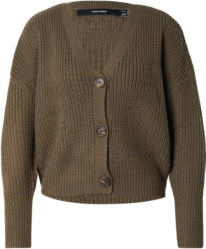 VERO MODA Gebreid vest 'VMLEA'  kaki