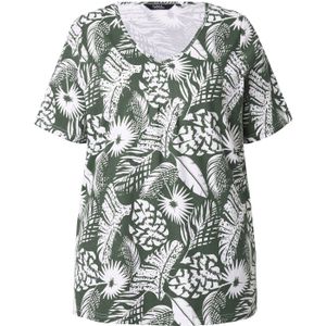 Ulla Popken Shirt  jade groen / wit