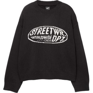 Pull&Bear Trui 'STWD'  zwart / wit