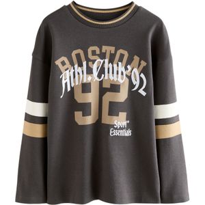 Next Shirt  beige / donkergrijs / wit