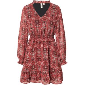 ONLY Jurk 'ONLTIKKI'  cranberry / zwart / wit