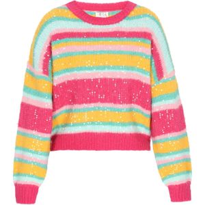 IZIA Trui  geel / groen / mintgroen / pink