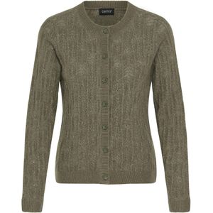 Oxmo Gebreid vest 'Sinva''  olijfgroen