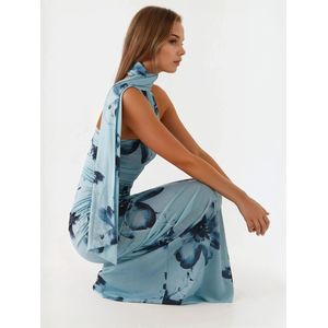 Hiccup Avondjurk  marine / lichtblauw / aubergine