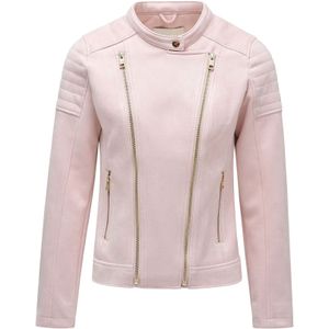 Salsa Jeans - Suede Moto Jas - Slim Fit - Hoge Hals - Lange Mouwen - Ritssluiting