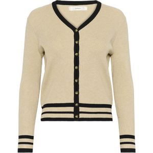 InWear Gebreid vest 'Leenah'  beige / zwart