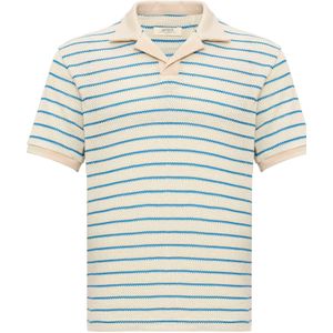 Antioch Shirt  ecru / royal blue/koningsblauw