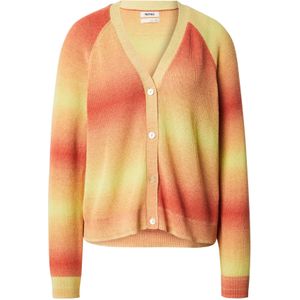 Monki Gebreid vest  citroen / pasteloranje / lichtrood