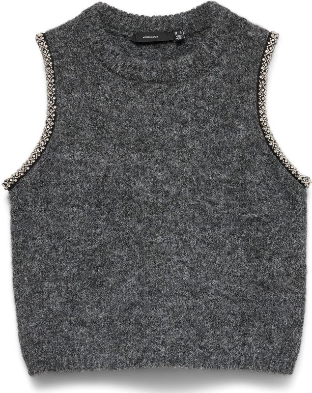 VERO MODA Gebreide bodywarmer 'VMFirenze'  grijs