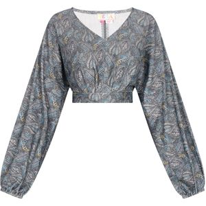 IZIA Shirt  blauw / smoky blue / geel