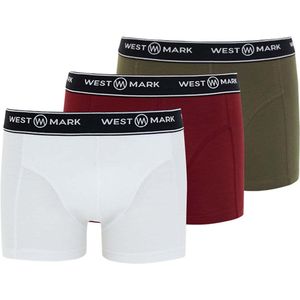 WESTMARK LONDON Boxershorts 'Atlas'  kaki / bordeaux / zwart / wit