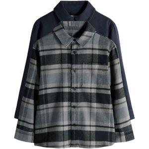 The Set Overhemd  navy / grijs / antraciet / stone grey