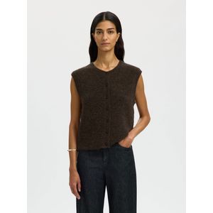 SELECTED Gebreide bodywarmer 'SFLULU'  bruin