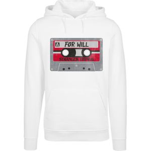 F4NT4STIC Sweatshirt 'Stranger Things Cassette For Will Netflix TV Series'  grijs / rood / wit