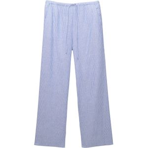 Pull&Bear Broek  duifblauw / wit