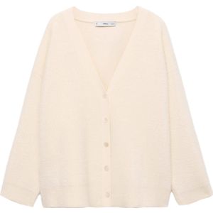 MANGO Gebreid vest 'Duckie'  ecru