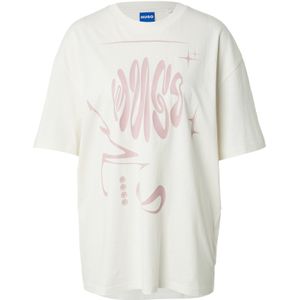 HUGO Shirt  oudroze / wit