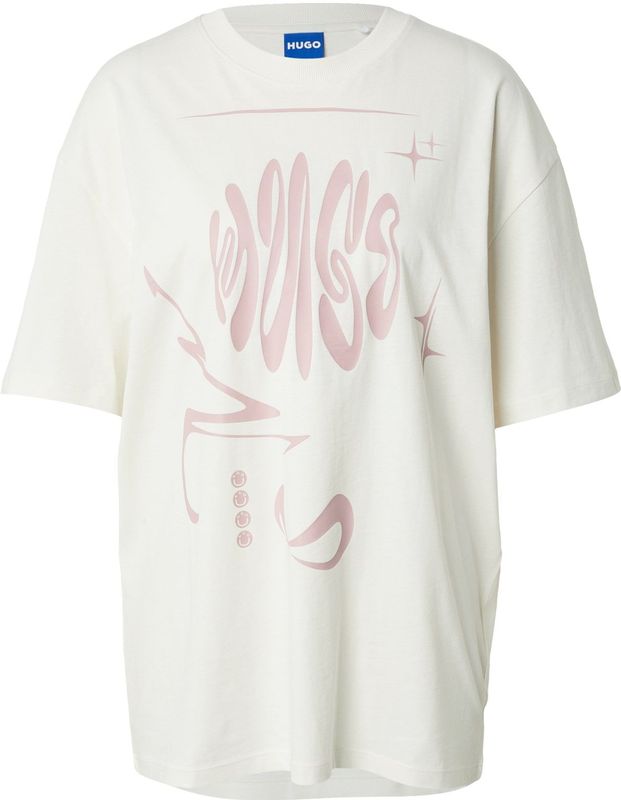 HUGO Shirt  oudroze / wit