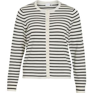 VILA Gebreid vest 'VILIPSA'  zwart / wit