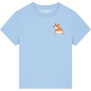 Watapparel Shirt 'Corgi'  beige / lichtblauw / donkeroranje