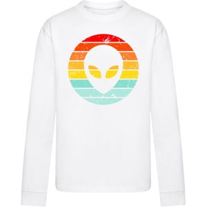 F4NT4STIC Shirt 'Alien Retro Sonnenuntergang'  lichtblauw / oranje / rood / wit