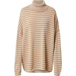 A LOT LESS Trui 'Fleur'  camel / offwhite