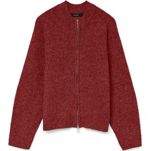 Vmbang - Gebreid Vest - O-hals - Lange Mouwen - Ritssluiting - Regular Fit