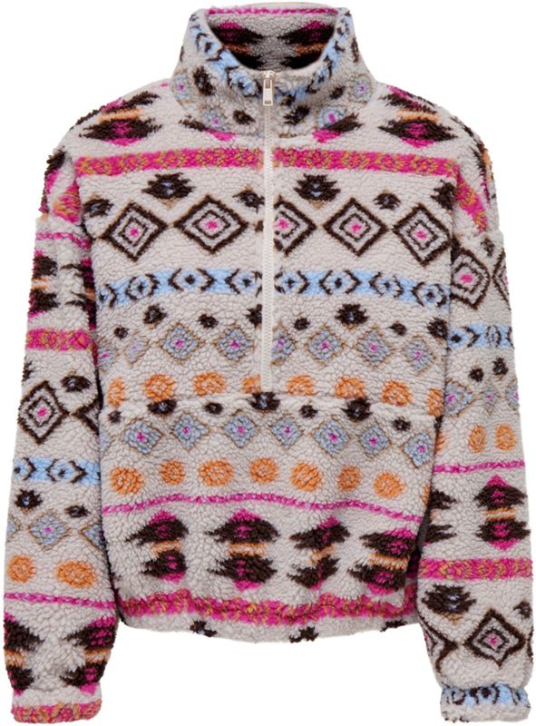 ONLY Trui 'ONLJANNE'  bruin / grijs / grafiet / oranje