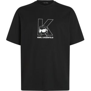 Karl Lagerfeld Shirt 'Ikon'  zwart / wit