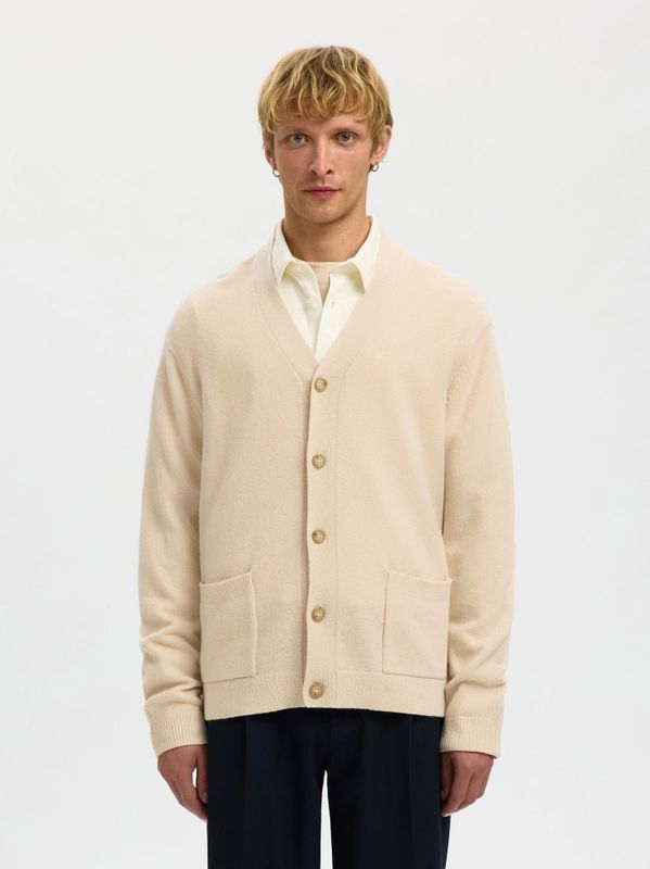 SELECTED Gebreid vest  taupe